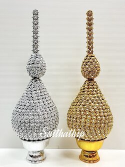 พานอลูมิเนียม l พานพุ่ม - พานพุ่มสักการะ - พานพุ่มเงินทอง - พานพุ่มนพเก้า [4 นิ้ว/ 1,000บาท/คู่]