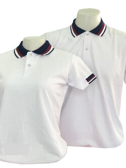เสื้อโปโลสีขาว เสื้อโปโลชาย เสื้อโปโล หญิง ไซส์ S, M, L, XL, 2XL,3XL