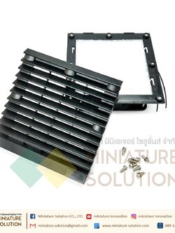 พัดลมระบายความร้อนในตู้คอนโทรล Fan with Filter (Size 148.5x148.5x28 mm. / Hole Size 122x122mm / ขนาดพัดลม 120x120x25 mm / Model AS12025A2L5B3 black net / 220VAC / ZL803 )