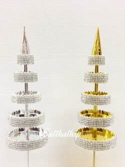 สูง 30 ซม. l ฉัตร - ฉัตรเงินทอง - ฉัตร 5 ชั้น