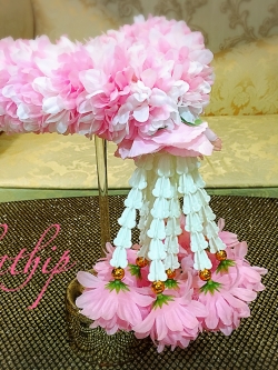 พวงมาลัยผ้า - พวงมาลัยดอกมัม ประดิษฐ์ - พวงมาลัยถวายศาลพระภูมิ - Fabric Garland