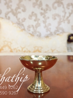 พานทองเหลือง ขนาด เส้นผ่าศูนย์กลาง 2 นิ้ว - พานทองเหลือง - พานปากจีบ ทองเหลือง