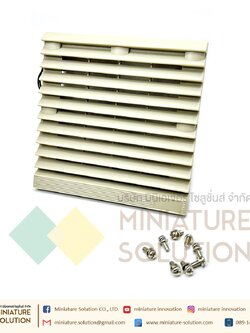 พัดลมระบายความร้อนในตู้คอนโทรล Fan with Filter (Size 148.5x148.5x28 mm. / Hole Size 122x122mm / ขนาดพัดลม 120x120x25mm / Model AS12025A2L5P3 / 220VAC)