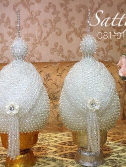 พานพุ่ม - พานพุ่มสักการะ - พานพุ่มคริสตัล สีขาว - Phan bush