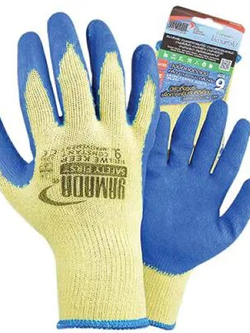 ถุงมือคอตตอนเคลือบยาง L น้ำเงิน YAMADA 9041