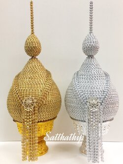 พานอลูมิเนียม l พานพุ่ม - พานพุ่มสักการะ - พานพุ่มเงินทอง - พานพุ่มนพเก้า [9 นิ้ว/ 4,800บาท/คู่]