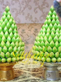 พานพุ่มดอกบัวประดิษฐ์ [4.5 นิ้ว 1,250 บาท/คู่]