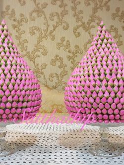 พานพุ่มดอกบัวประดิษฐ์ [8 นิ้ว 4,900 บาท/คู่]