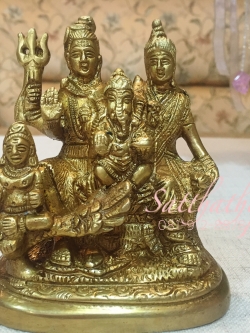 พระพิฆเนศ ปางครอบครัว (ทองเหลือง) ผลิตและนำเข้าจากอินเดีย - Ganesha: Lord of Success