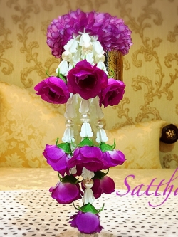 พวงมาลัยผ้า - พวงมาลัยดอกมัม ประดิษฐ์ - พวงมาลัยถวายศาลพระภูมิ - Fabric Garland