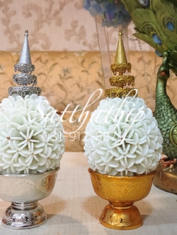 พานพุ่ม - พานพุ่มสักการะ - พานพุ่มดอกรัก - พานพุ่มดอกรักประดิษฐ์ (พลาสติก) - พานพุ่มสีขาว - Panpum