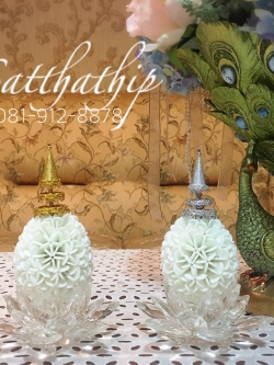 พานพุ่ม - พานพุ่มสักการะ - พานพุ่มดอกรัก - พานพุ่มดอกรักประดิษฐ์ (พลาสติก) - พานพุ่มสีขาว - Panpum