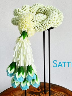 พวงมาลัยดอกรัก - พวงมาลัยดอกรักเกลียว - พวงมาลัยดอกรักเกลียวประดิษฐ์