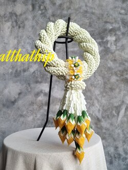 พวงมาลัยดอกรัก - พวงมาลัยดอกรักเกลียว - พวงมาลัยดอกรักเกลียวประดิษฐ์