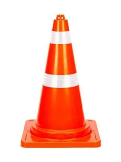 กรวยยางจราจร PVC 33x33x54.5ซม. / 36x36x77ซม. ส้ม เซเวนไทม์