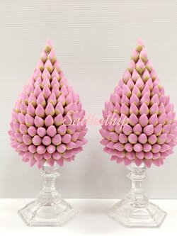 พานพุ่มดอกบัวประดิษฐ์ [4 นิ้ว 1,650 บาท/คู่]