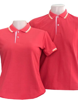 เสื้อโปโลสีส้มโอรส สีพีช ราคาส่ง 3 ตัวขึ้นไป