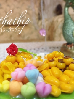 พานโมเดลขนมไทย ประดิษฐ์จากดิน - พานขนมมงคล ประดิษฐ์จากดิน - พานขนมไทย ดินปั้น