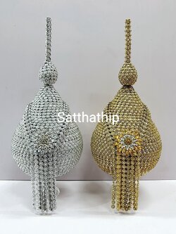 พานพุ่ม - พานพุ่มสักการะ - พานพุ่มเงินทอง - พานพุ่มนพเก้า [7 นิ้ว/ 3,900บาท/คู่]