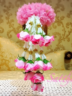 พวงมาลัยผ้า - พวงมาลัยดอกมัม ประดิษฐ์ - พวงมาลัยถวายศาลพระภูมิ - Fabric Garland