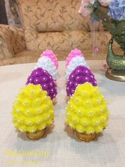 พานพุ่มดอกบานไม่รู้โรย/พานพุ่มดอกบานไม่รู้โรยประดิษฐ์ (พลาสติก) - Phan bush