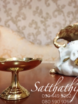 พานทองเหลือง ขนาด เส้นผ่าศูนย์กลาง 3 นิ้ว - พานทองเหลือง - พานปากจีบ ทองเหลือง