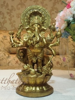 พระพิฆเนศ ปางประทานพร (ทองเหลือง) ผลิตและนำเข้าจากอินเดีย - Ganesha: Lord of Success