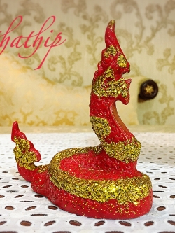 พญานาค (ปูนปั้น ลงสี) - Nāga