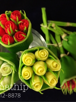 กรวยกุหลาบ ประดิษฐ์จากดิน - Rose