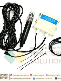 เซ็นเซอร์วัดค่า PH ในน้ำ และวัดอุณหภูมิ รอง RS-485 Modbus RTU เกรดอุตสาหกรรม แช่น้ำได้ Industrial PH Sensor สายยาว 5 เมตร(VMS-3003-PH-N01-201T)