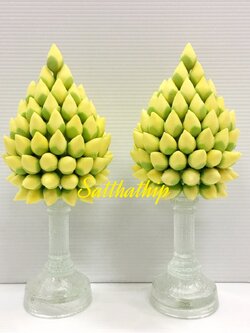 พานพุ่มดอกบัวประดิษฐ์ [3 นิ้ว 900 บาท/คู่]