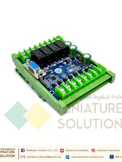 PLC FX2N - 10MR บอร์ดควบคุมการตั้งโปรแกรมใช้ในงานอุตสาหกรรม พร้อมฐานยึดราง