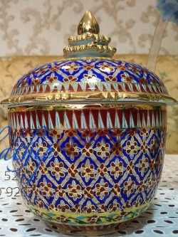 [สินค้าหมด-sold out***] โกศอัฐิ เบญจรงค์ - โถ เบญจรงค์ - โถบรรจุอัฐิ