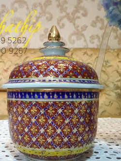 โกศอัฐิ เบญจรงค์ - โถ เบญจรงค์ - โถบรรจุอัฐิ