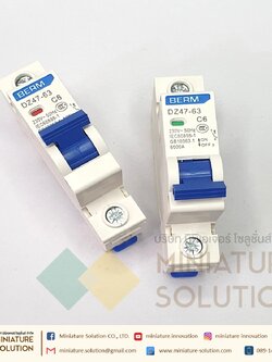 Miniature Circuit Breaker เซอร์กิตเบรกเกอร์ MCB เบรกเกอร์เกาะราง(1POLE) (6A)