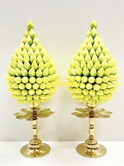 พานพุ่มดอกบัว ประดิษฐ์จากดิน [4 นิ้ว 1800 บาท/คู่]