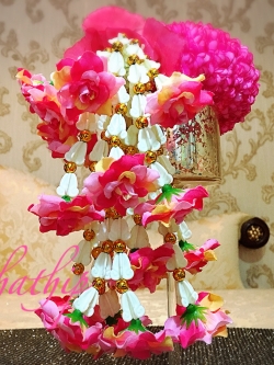 พวงมาลัยผ้า - พวงมาลัยดอกมัม ประดิษฐ์ - พวงมาลัยถวายศาลพระภูมิ - Fabric Garland