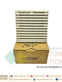 พัดลมระบายความร้อนในตู้คอนโทรล Fan with Filter (Size 148.5x148.5x28 mm. / Hole Size 122x122mm / ขนาดพัดลม 120x120x25 mm / Model AS12025B24P3-24V gray net / DC24V / ZL803 )