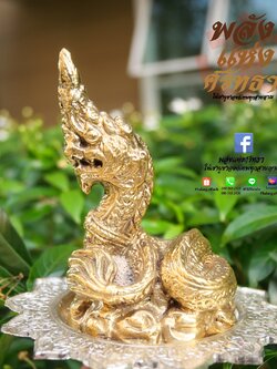 พญานาคราช พญานาคโชคลาภ เจ้าแห่งทรัพย์ l เนื้อทองเหลือง สูง 3 นิ้วพร้อมส่ง