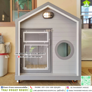 🏡บ้านหมา มุ้งลวด ติดพัดลม แบบบ้าน 𝐍𝐨𝐫𝐝𝐢𝐜 𝐬𝐭𝐲𝐥𝐞🫧