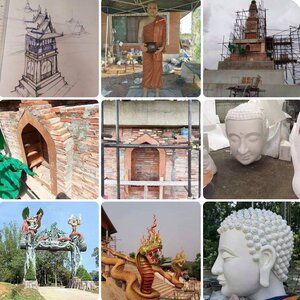 ก่อสร้างเมรุเผาศพ โทร 061-1476494 ซ่อมแซมวัด หลังคาพระอุโบสถ ประตูโขง หอระฆัง เมรุเผาศพ ศาลาการเปรียญ