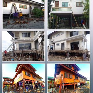 ดีดบ้านแก้ไขบ้านทรุดเอียง โทร 090-9218474 เลื่อนบ้าน หมุนบ้าน ย้ายบ้าน เปลี่ยนเสา แก้ไขปัญหาบ้าน-อาคาร-โรงงานทรุดเอียง