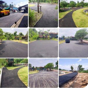 รับเหมาลาดยางมะตอย โทร 061-1588562 รับลาดยางมะตอย ปูพื้นทุกชนิด - งานปรับระดับพื้น ตีเส้นจราจร