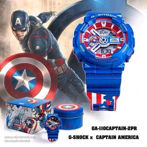 CASIO G-SHOCK นาฬิกาข้อมือ นาฬิกากันน้ำ นาฬิกาของแท้ ประกันศูนย์ CMG 1 ปี รุ่น GA-110CAPTAIN-2PR