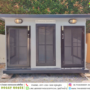 บ้านหมา ติดพัดลม แบ่ง 𝟐 ห้อง แบบบ้าน 𝑩𝑶𝑿 𝑺𝑻𝒀𝑳𝑬