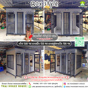 🏡บ้านหมา แบบติดพัดลม แบ่ง 𝟐 ห้อง แบบบ้าน 𝐁𝐎𝐗 𝐒𝐓𝐘𝐋𝐄