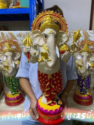 พระพิฆเนศ องค์ยืนใหญ่สูง25นิ้ว ฐานบัว