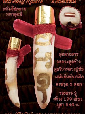 ขอเชิญสั่vจovเขี้ยวพญากุมภีร์ หลวงพ่อชัช วัดบ้านปูน อยุธยา