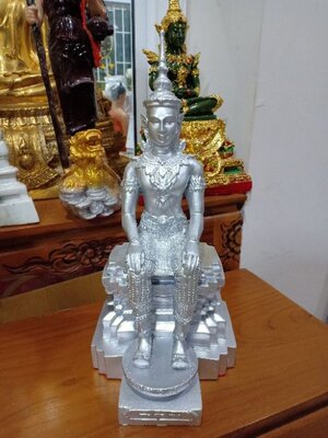 พระวิสุทธิเทพ องค์ปฐม องค์สีเงิน สูง14นิ้ว