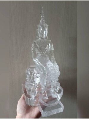 พระวิสุทธิเทพ องค์ปฐมองค์ใส สูง 13 นิ้ว เนื้อไฟเบอร์กลาสใส